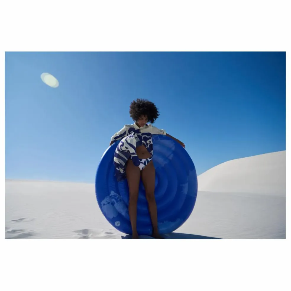 Grand matelas gonflable rond Goa | Bleu