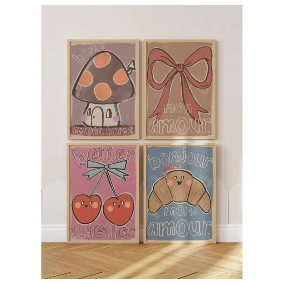 Grande affiche Cherries | Rose