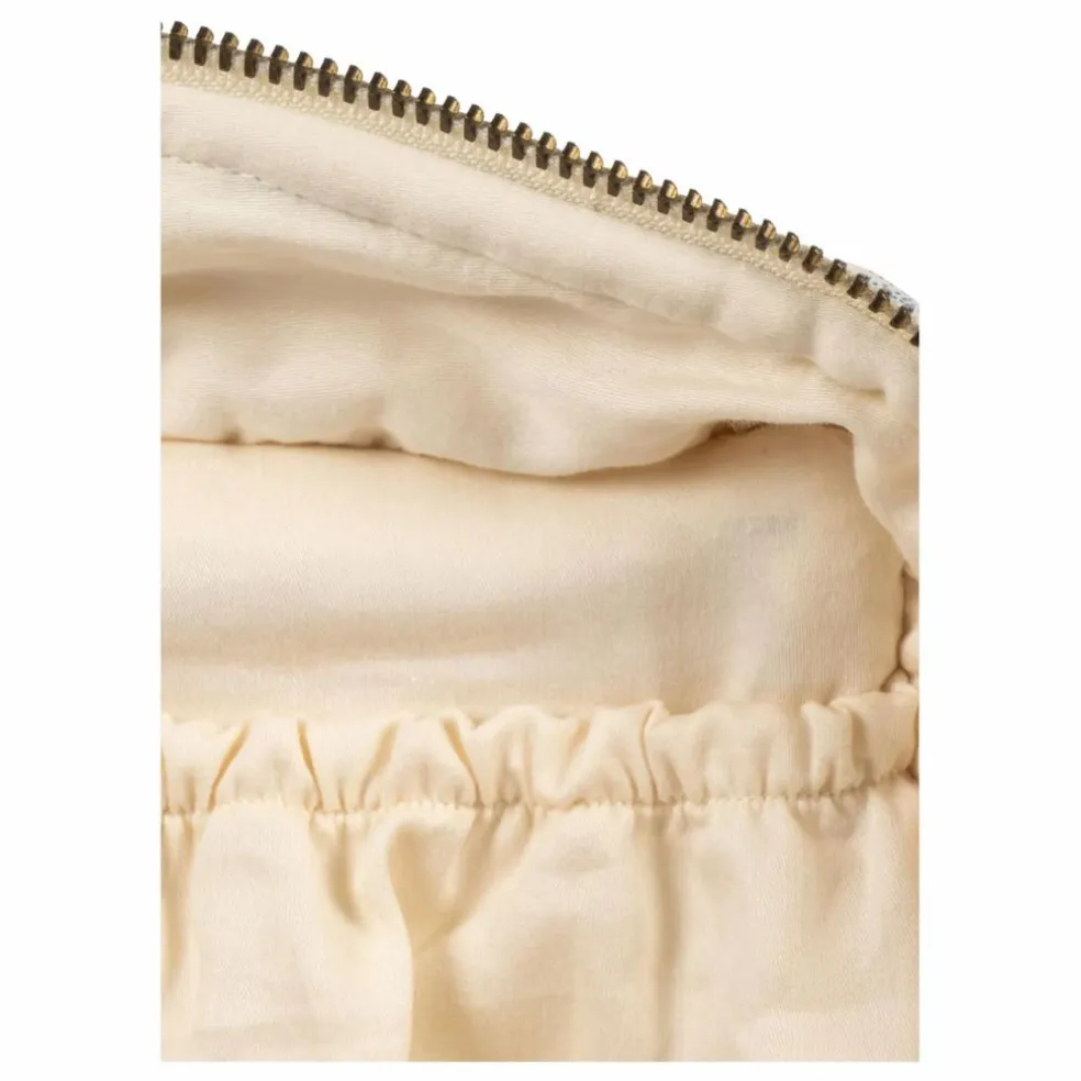 Grande trousse de toilette en coton bio Verone Blues | Blanc