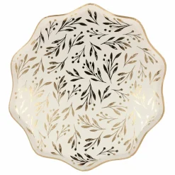 Grandes assiettes Feuilles dorées - Set de 8