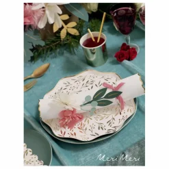 Grandes assiettes Feuilles dorées - Set de 8