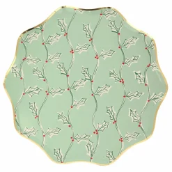 Grandes assiettes Noël motifs Block Print - set de 8