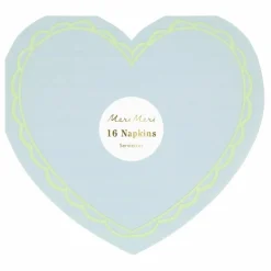 Grandes serviettes coeur pastel - Set de 16 | Pastel
