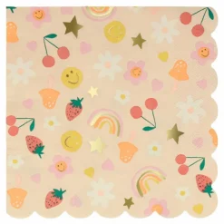 Grandes serviettes Happy Icons - set de 16
