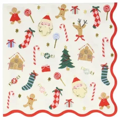 Grandes serviettes Joli Noël - set de 16