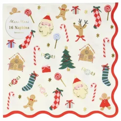Grandes serviettes Joli Noël - set de 16