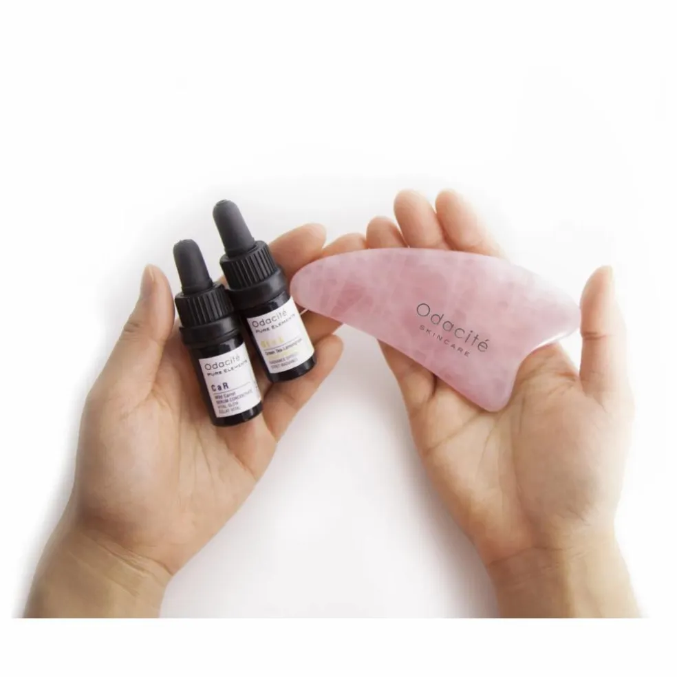 Gua Sha en Quartz rose