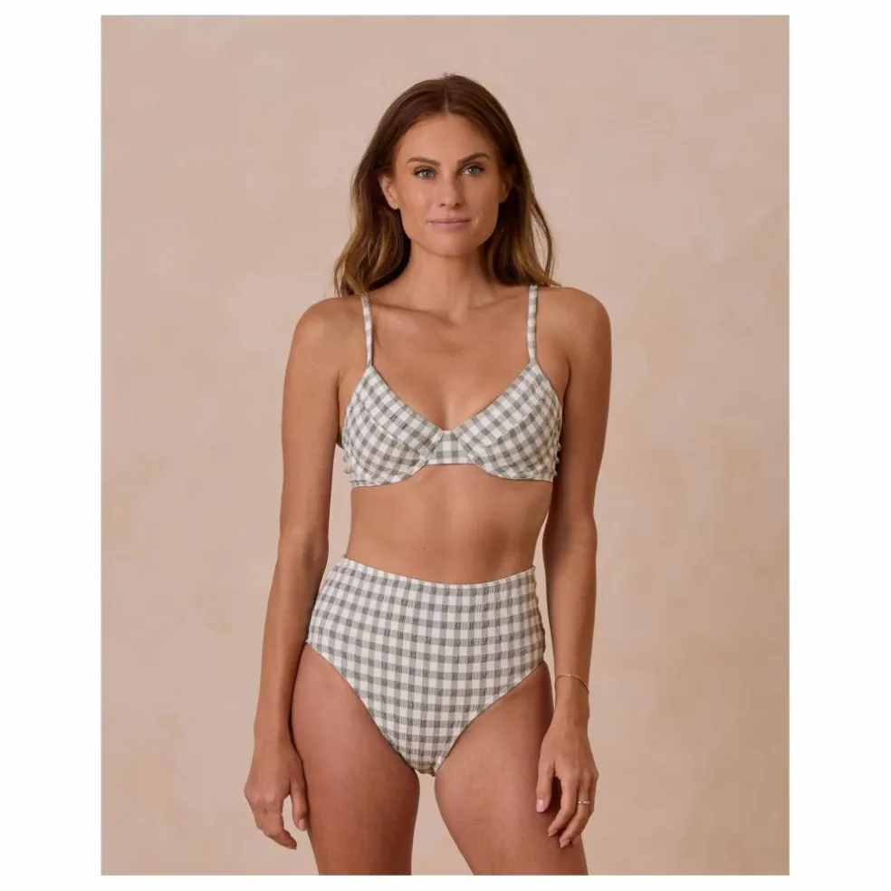 Haut de Maillot Vichy Fibres Recyclées | Sauge
