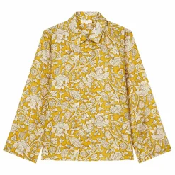 Haut de Pyjama Loulna Mountain Avens Soie Habutai - Collection Femme | Jaune
