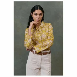 Haut de Pyjama Loulna Mountain Avens Soie Habutai - Collection Femme | Jaune