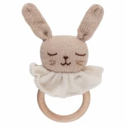 Hochet en bois Lapin | Beige