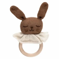 Hochet en bois Lapin | Noisette