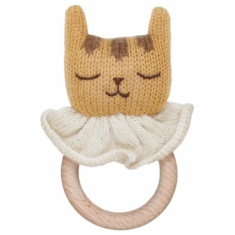 Hochet en bois Tigre | Jaune