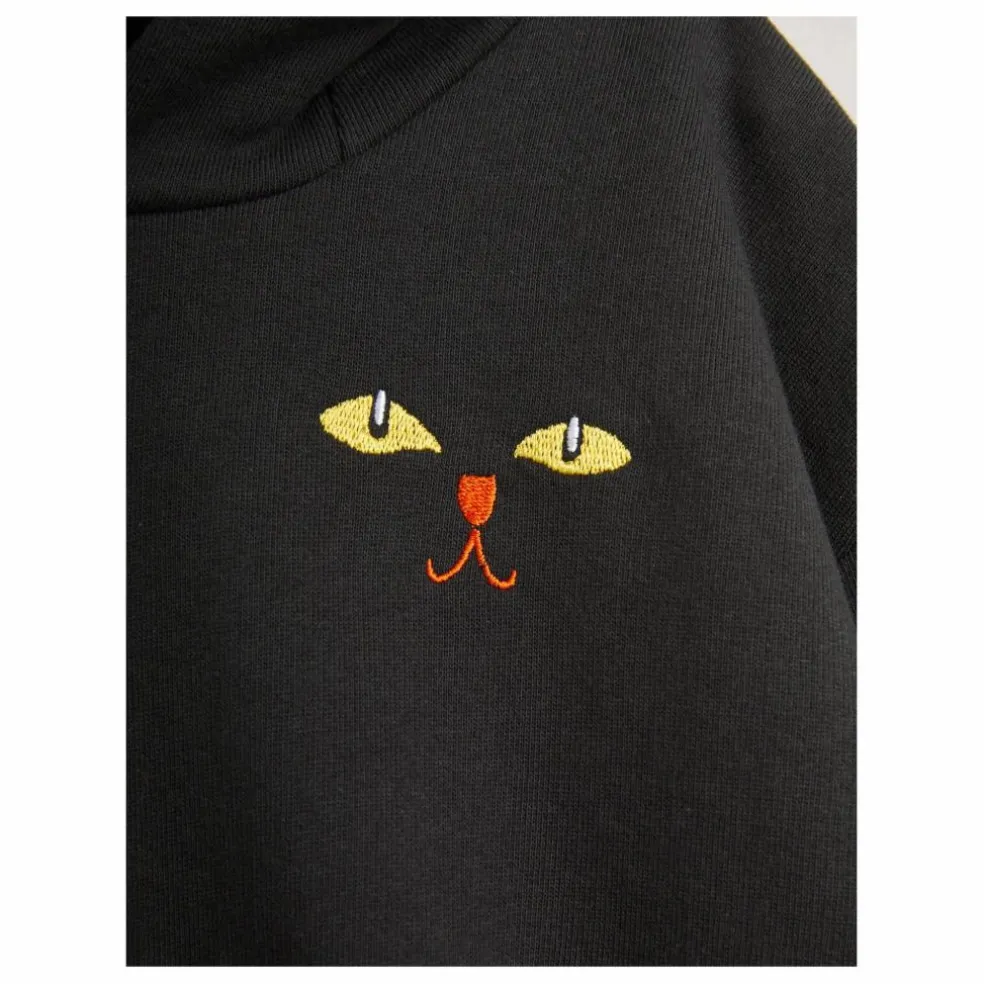 Hoodie Chat Coton Bio | Noir