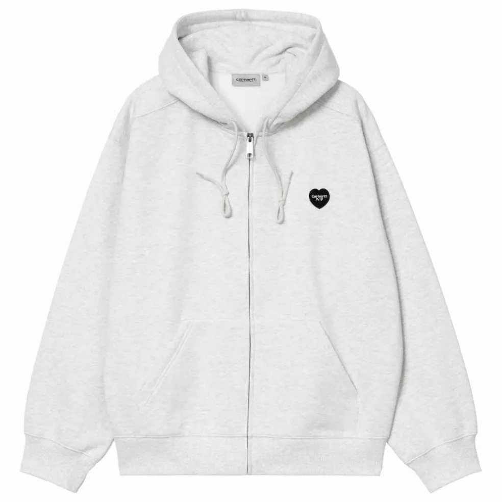 Hoodie Zippé Heart II Hartt | Gris chiné clair
