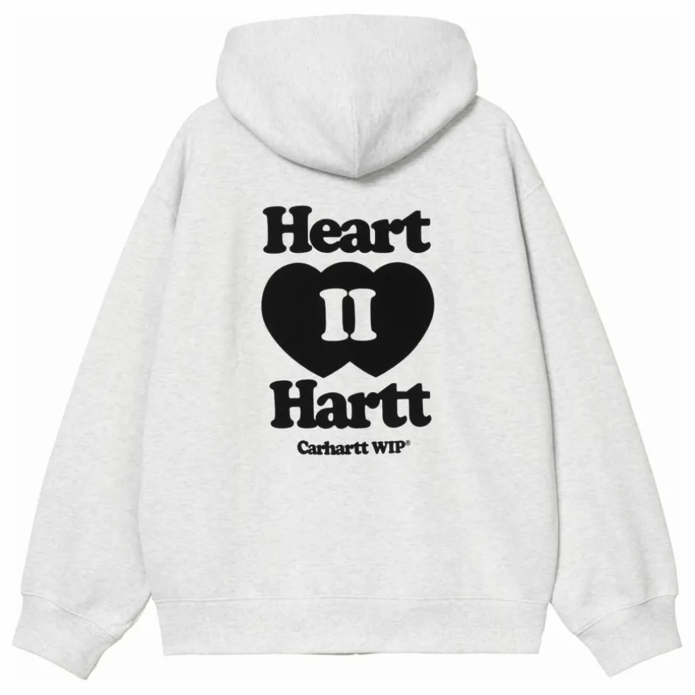 Hoodie Zippé Heart II Hartt | Gris chiné clair