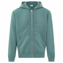 Hoodie Zippé Homme Coton Bio | Bleu Vert