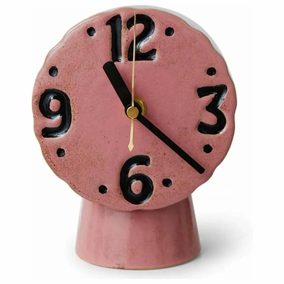 Horloge en céramique Retro | Rose
