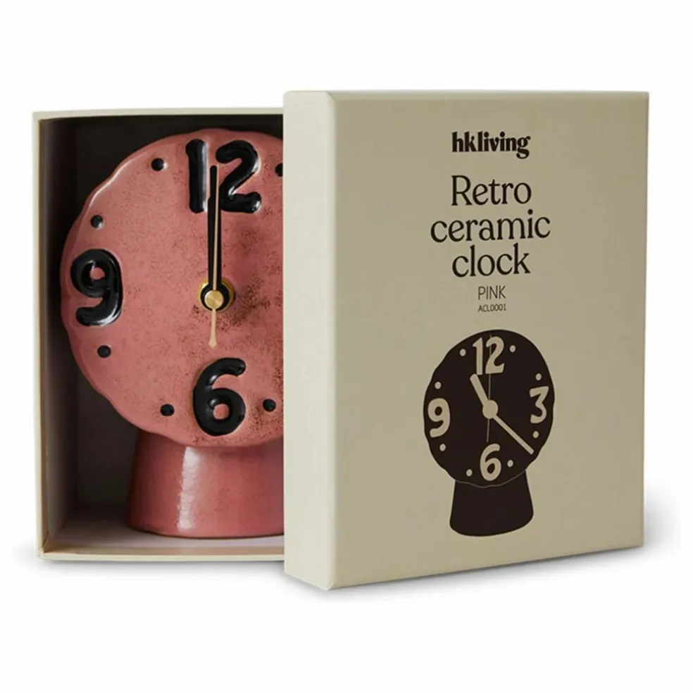 Horloge en céramique Retro | Rose