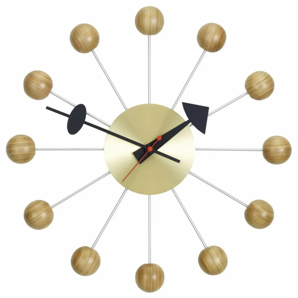 Horloge murale Ball clock - George Nelson | Cerisier