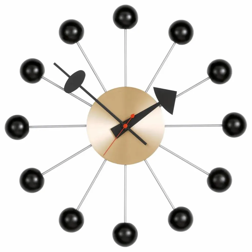 Horloge murale Ball clock - George Nelson | Noir