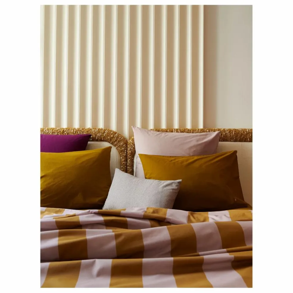 Housse de couette à rayures Malo | Lilas