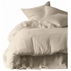 Housse de couette en gaze de coton Mykonos | Craie