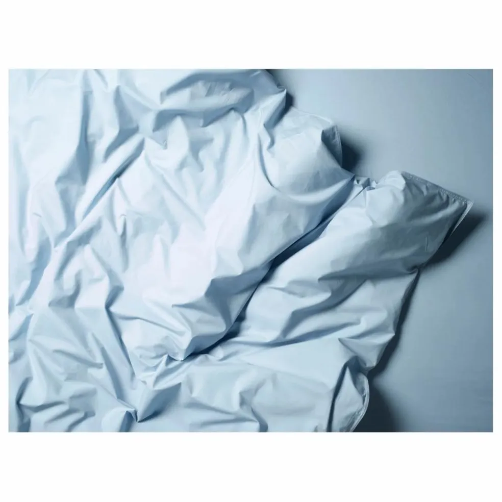 Housse de couette en percale organique | Bleu ciel