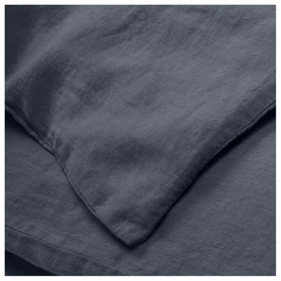Housse de couette Lin lavé | Bleu Tempête