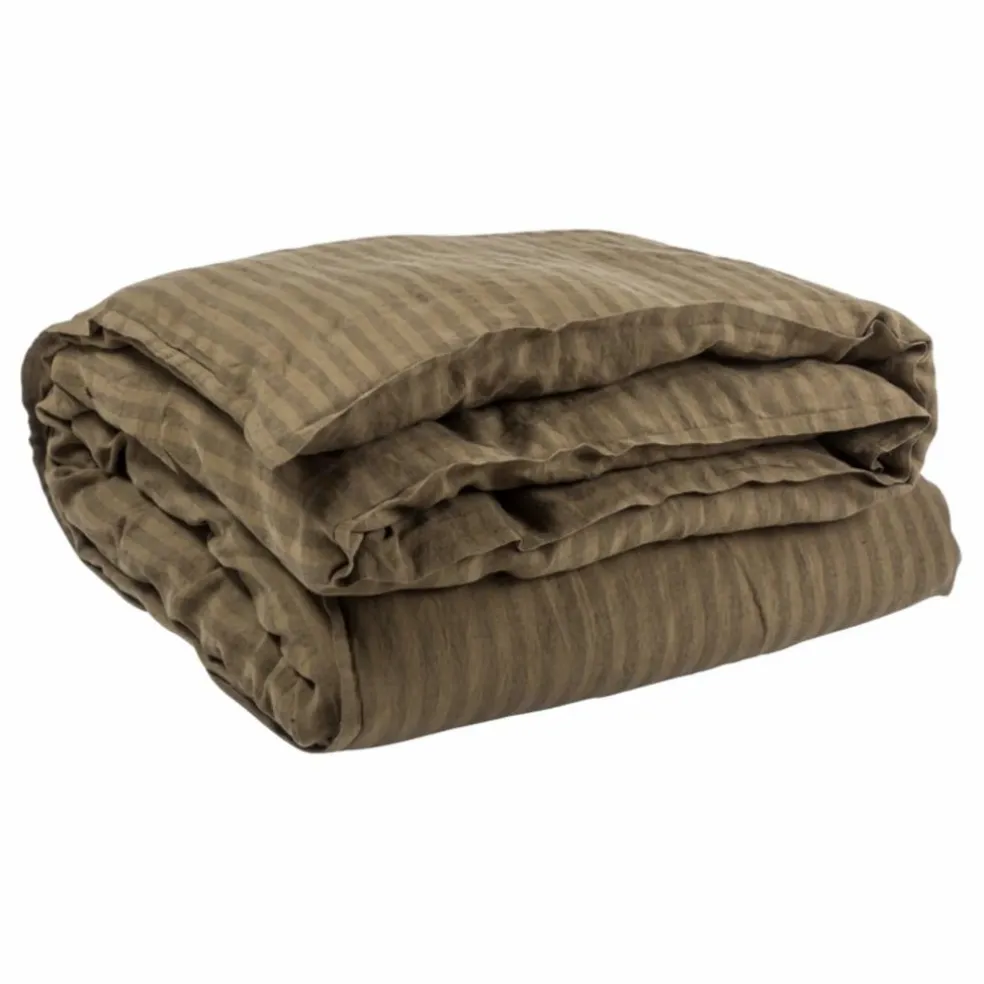 Housse de couette Sandhills en lin | Marron