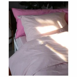 Housse de couette Striped en Coton Bio | Rose