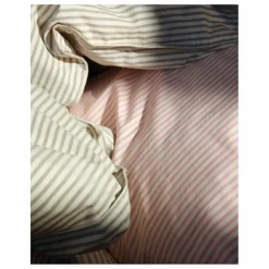 Housse de couette Striped en Coton Bio | Rose