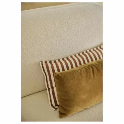 Housse de coussin à rayures en coton | Mocha