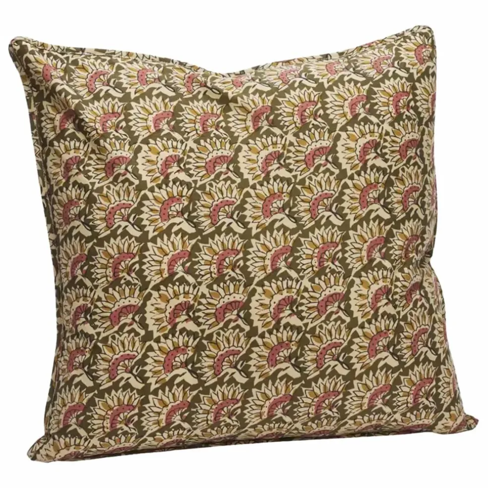 Housse de coussin en coton | Olive