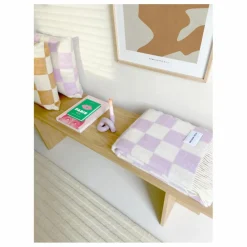 Housse de coussin en laine Damier | Lilas