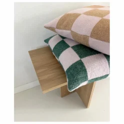 Housse de coussin en laine Damier | Terracotta
