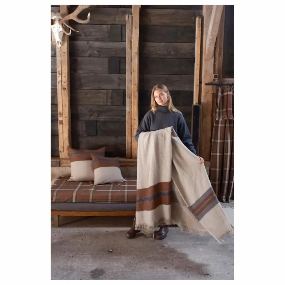 Housse de coussin en lin Sienna | Marron