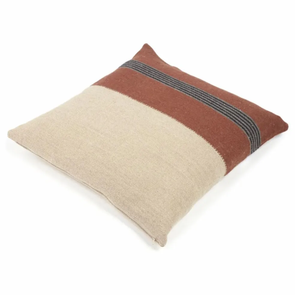 Housse de coussin en lin Sienna | Marron