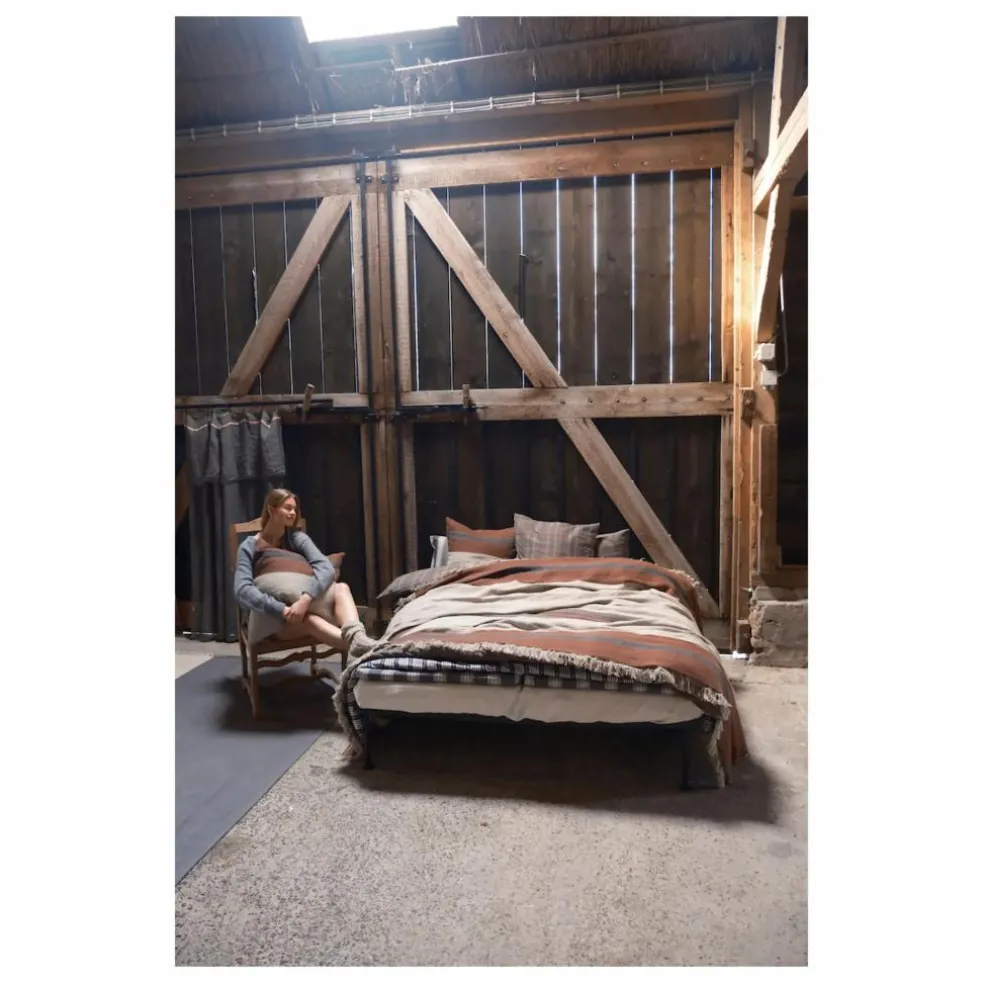 Housse de coussin en lin Sienna | Marron