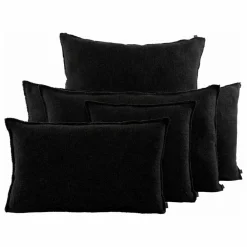 Housse de coussin en lin California | Noir