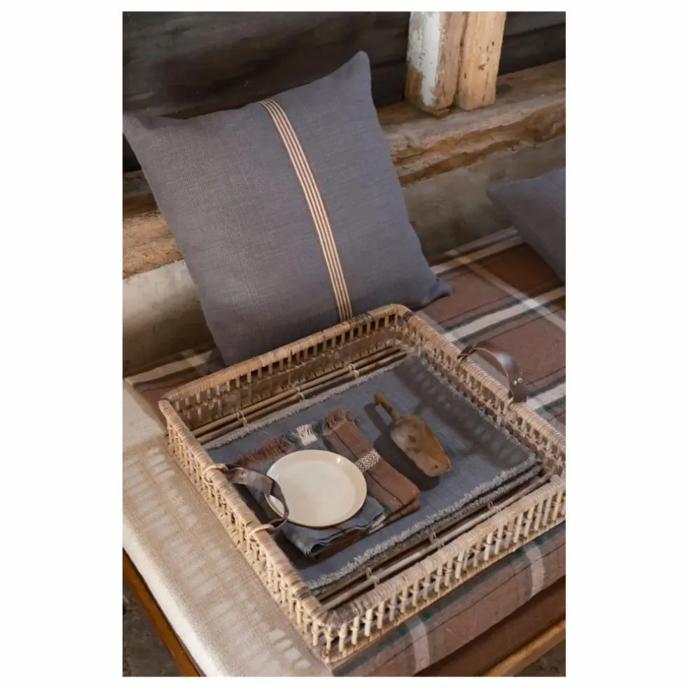 Housse de coussin en lin Jasper | Charbon