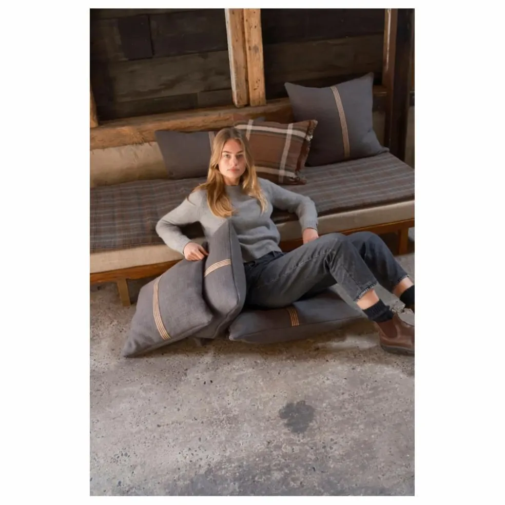 Housse de coussin en lin Jasper | Charbon