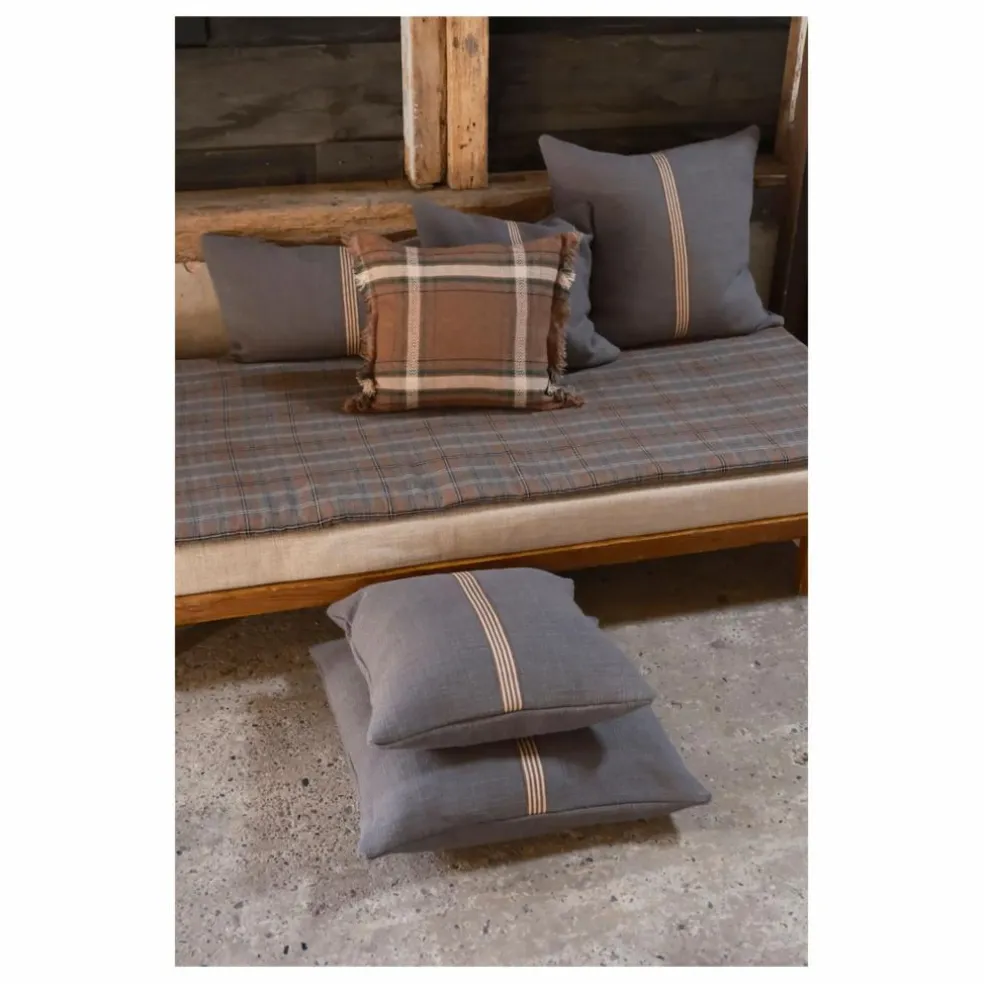 Housse de coussin en lin Jasper | Charbon