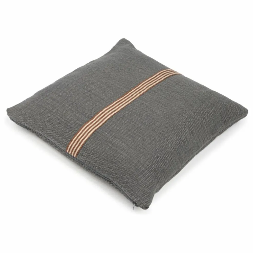Housse de coussin en lin Jasper | Charbon