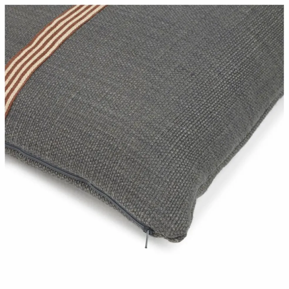 Housse de coussin en lin Jasper | Charbon