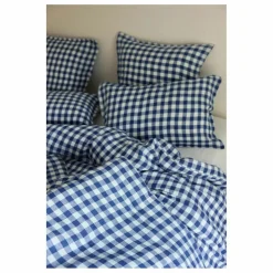 Housse de coussin en lin lavé Taormina | Bleu