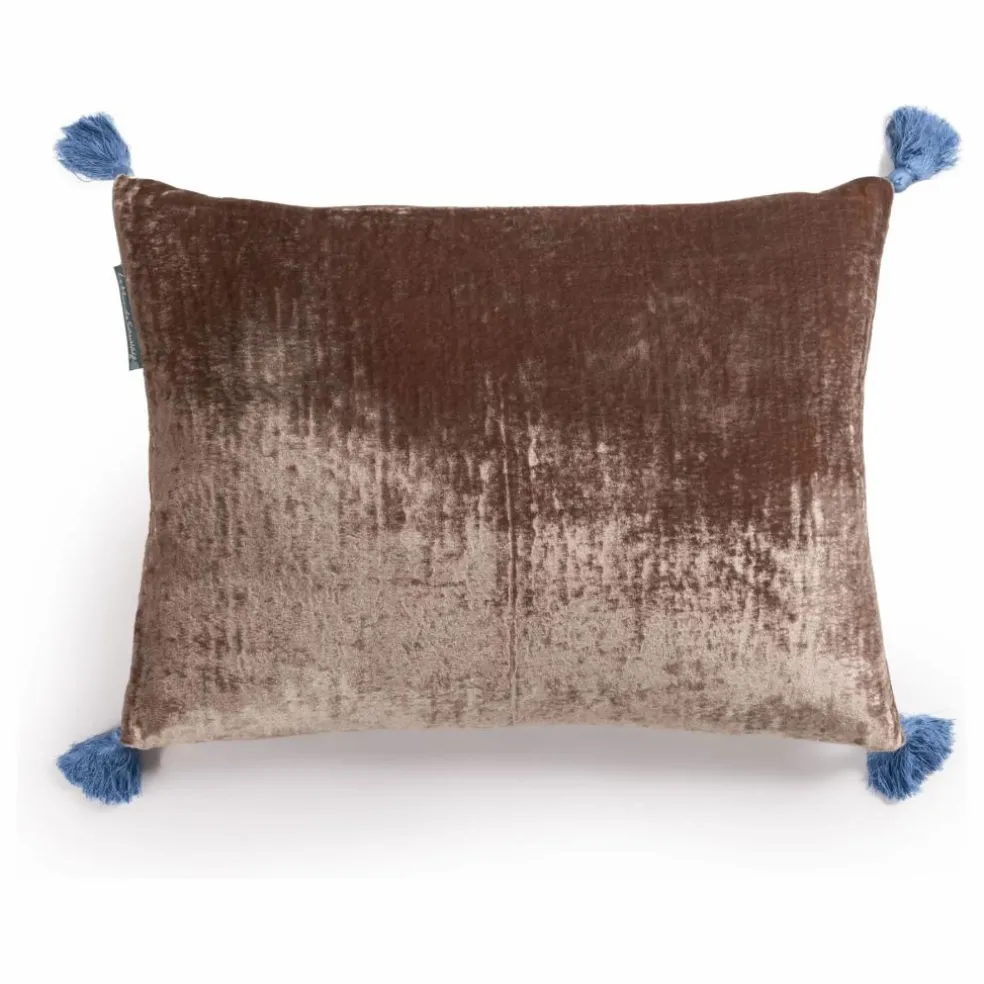 Housse de coussin en velours de soie Goa | Brun
