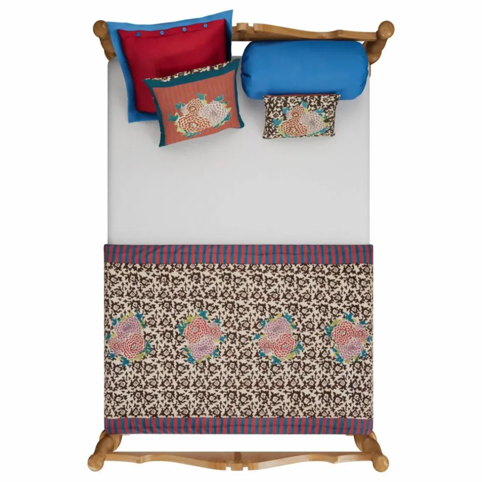 Housse de coussin rayée Arabesque Corolla | Rouge