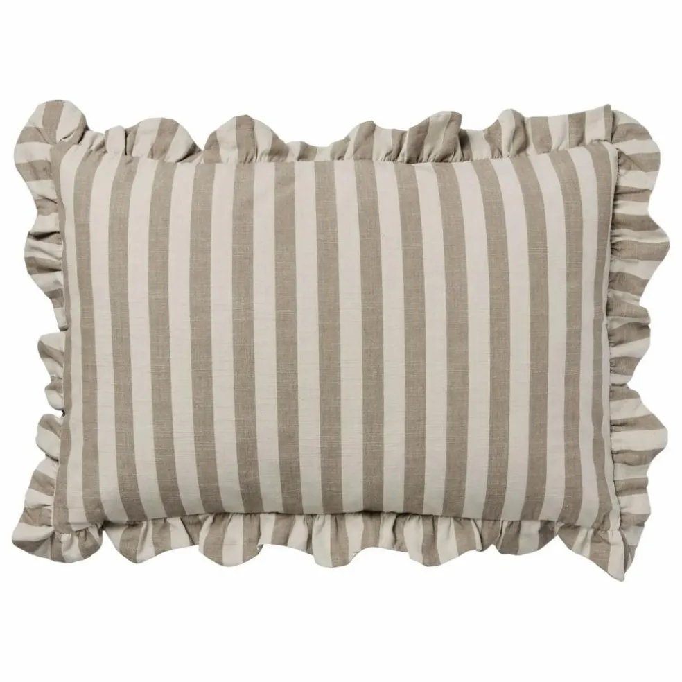Housse de coussin rectangulaire Ina | Marron