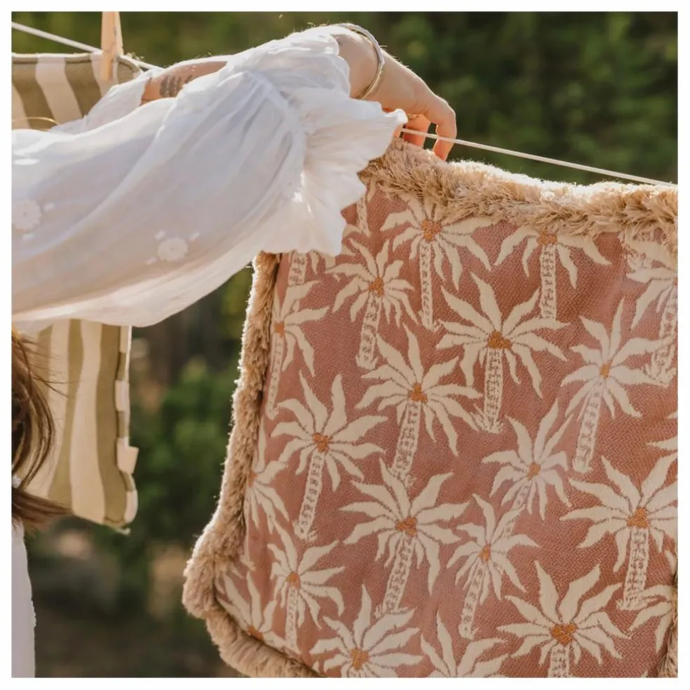 Housse de coussin réversible Laura x Maya | Rose
